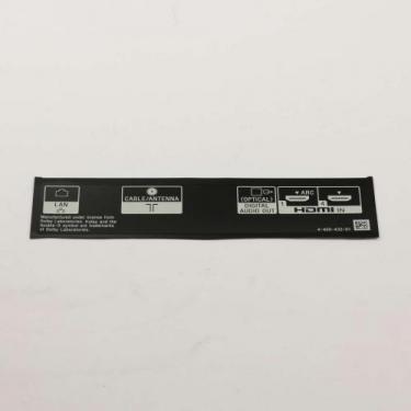 Sony 4-400-433-01 Label, Under Terminal